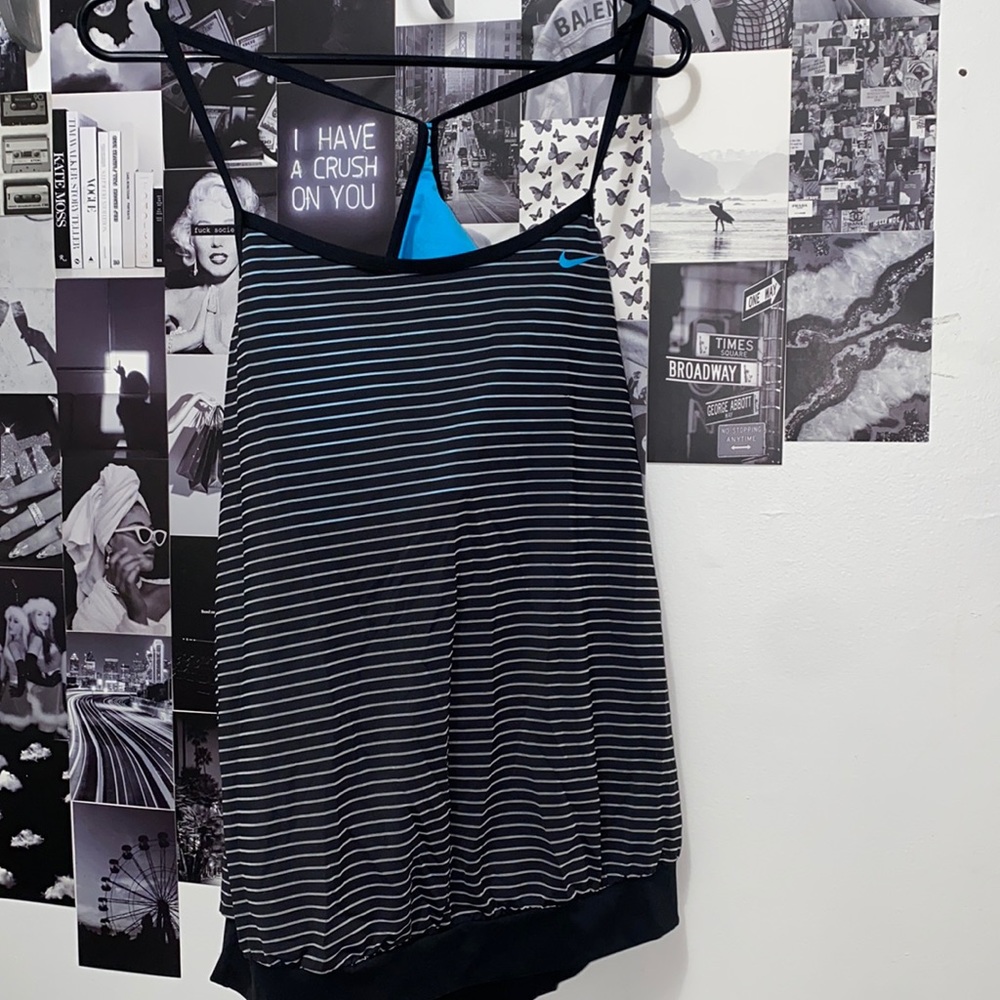 Women's Nike Textured Stripe Layered Tankini Top
